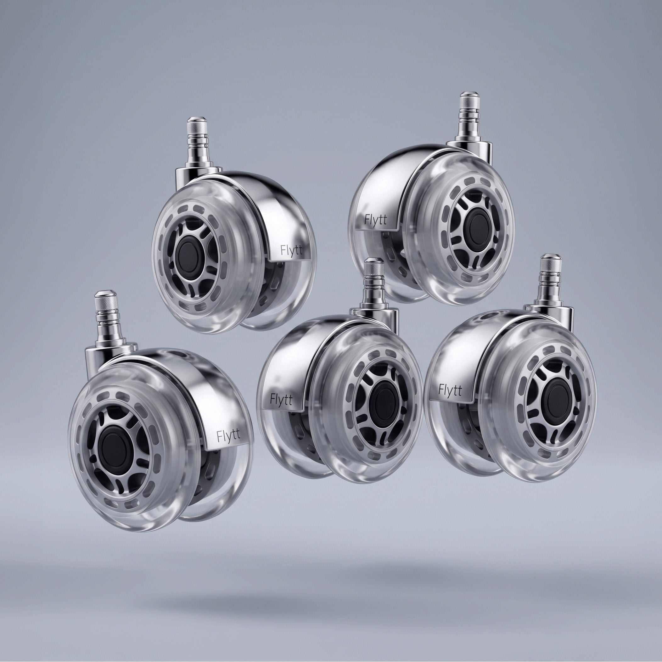 Flytt Glide Casters - 3.75" Soft Rollerblade Wheels