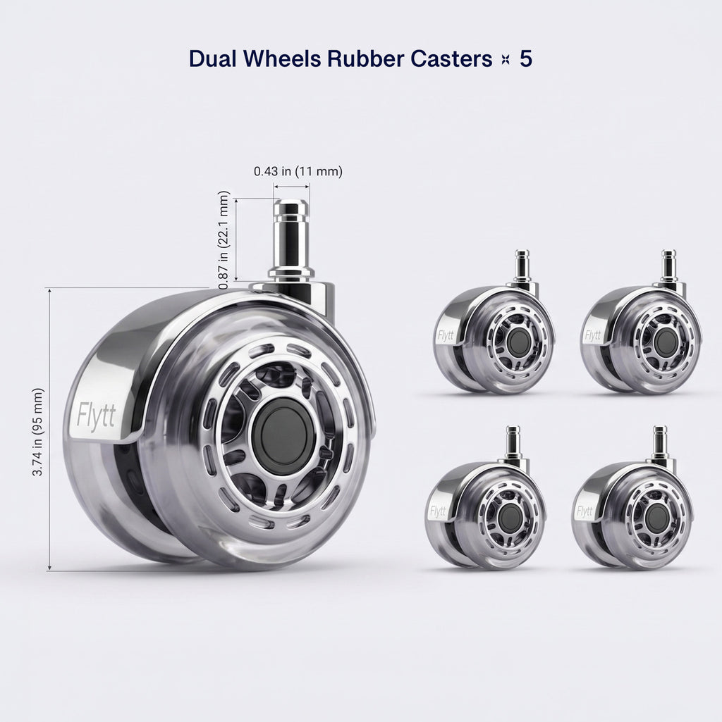 Flytt Glide Casters - 3.75" Soft Rollerblade Wheels