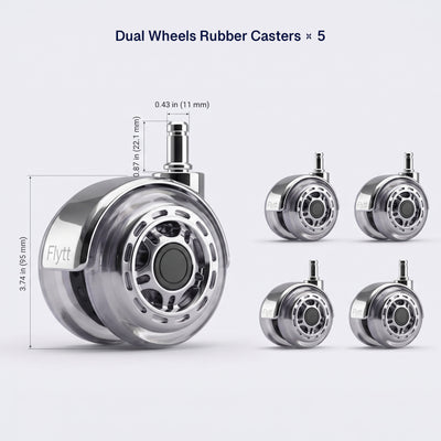 Flytt Glide Casters - 3.74" Soft Rollerblade Wheels